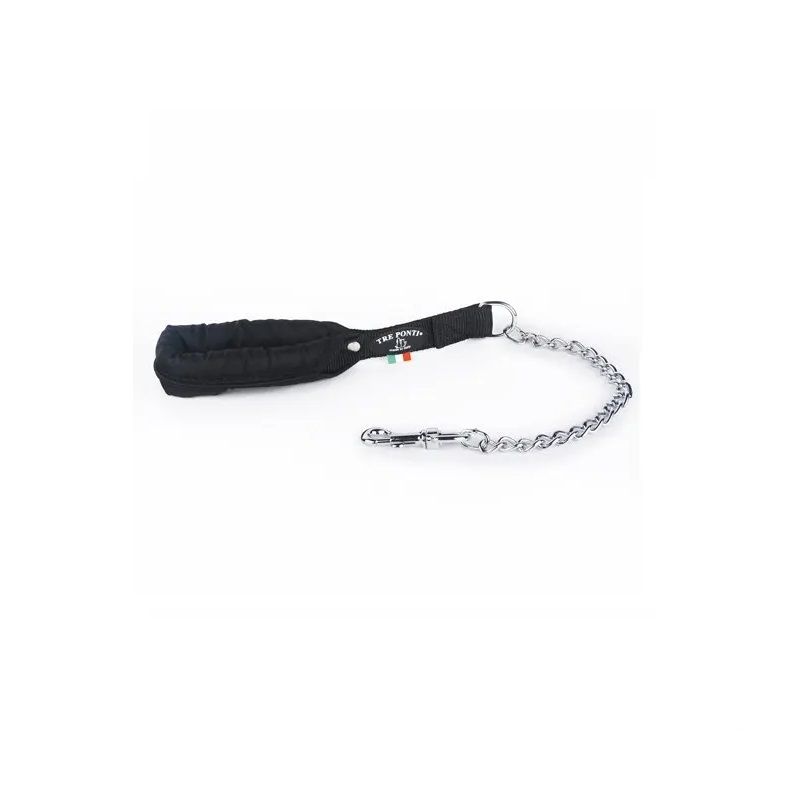 Tre Ponti Guinzaglio con Catena T310 per cani 60cm nero-1