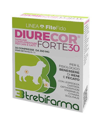 Trebifarma Diurecor Forte Mangime Complementare 30 compresse per cani e gatti-1