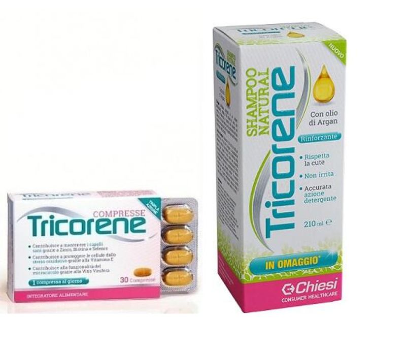 Tricorene per i capelli della donna 30 Compresse +IN OMAGGIO Tricorene Shampoo Natural 210ml-1