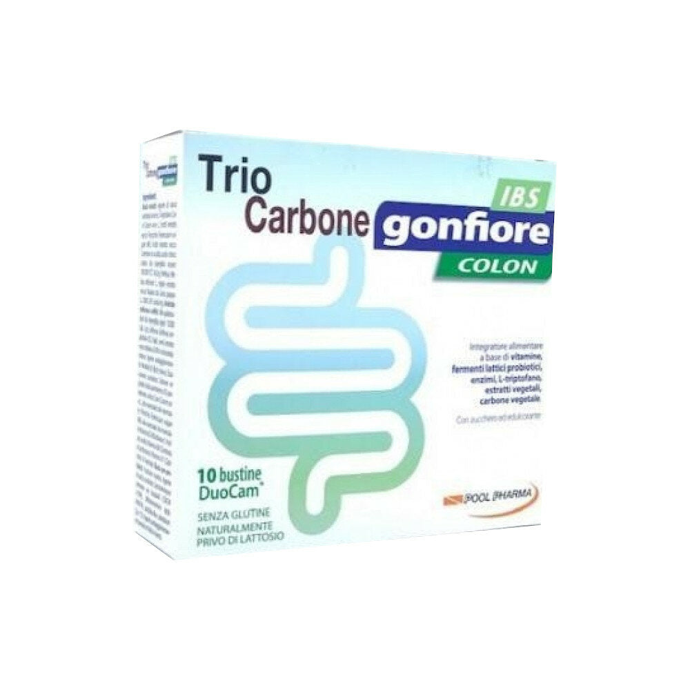 Trio Carbone Gonfiore Colon IBS 10 bustine DuoCam-1