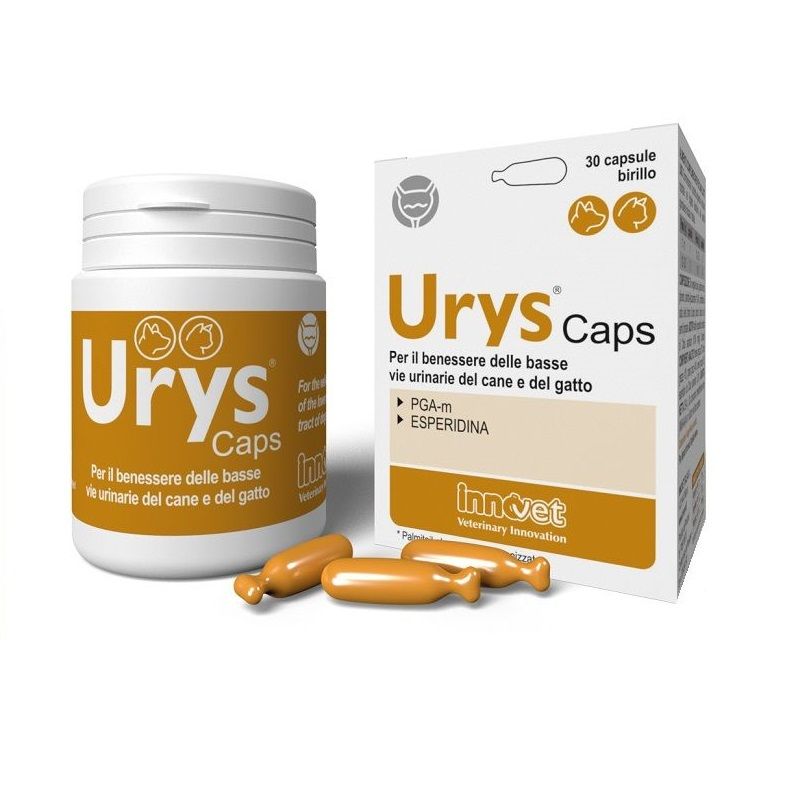 Urys Caps per il benessere delle vie urinarie di cane e gatto 30 capsule birillo-1