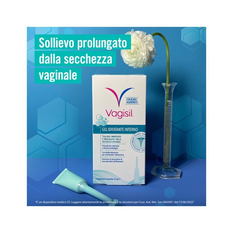 Vagisil Gel Lubrificante Idratante Interno Con Acido Ialuronico 6 Applicatori Monodose 30g-2