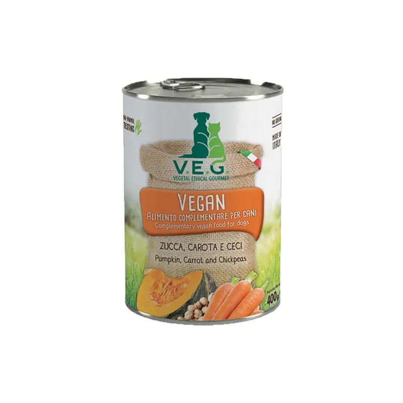 Marpet Vegan Dog Carote/Zucca/Ceci Cibo Umido Per Cani Adulti Scatoletta 400g-1