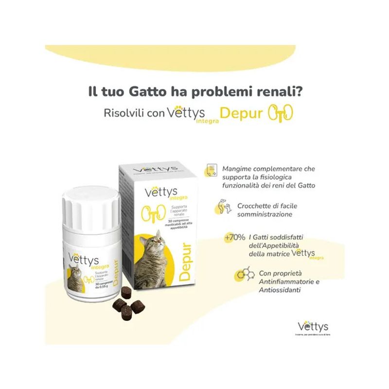 Vettys Integra Depur Per Gatti 30 Compresse-2