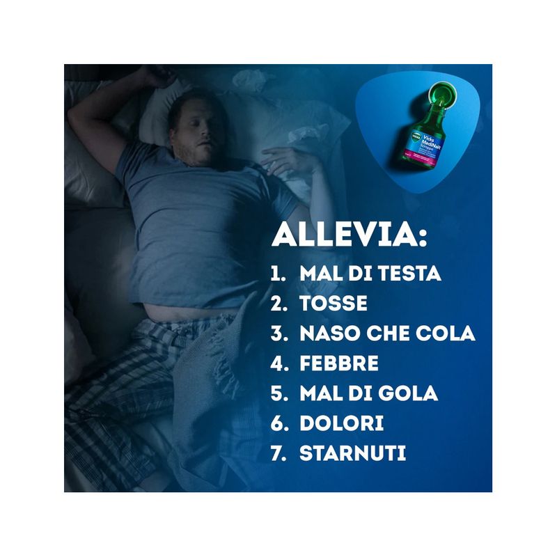 Vicks MediNait Sciroppo Contro Sintomi D'Influenza Raffreddore/Febbre/Tosse 180ml-3