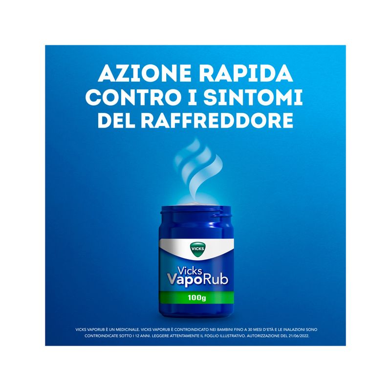 Vicks VapoRub Rimedio Per Raffreddore/Mal Di Gola/Tosse/Naso Chiuso Vasetto 100g-2