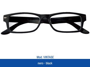 Vintage Occhiale Premontato Prontoleggio Vintage Nero Diottrie +3.00-1