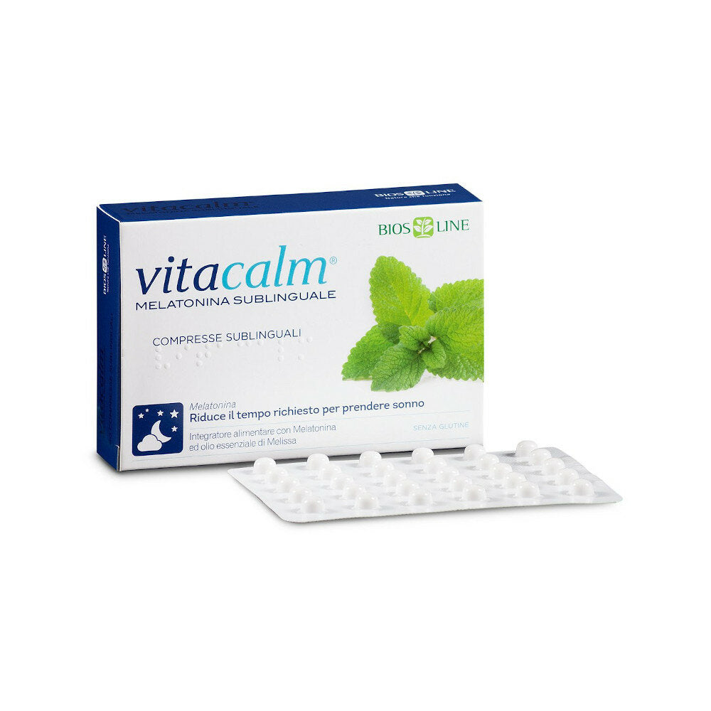 Bios Line Vitacalm Melatonina riduce il tempo richiesto per prendere sonno 120 compresse-2