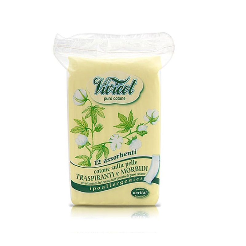 Vivicot Puro Cotone Assorbente Steso Giorno 12 Pezzi-1