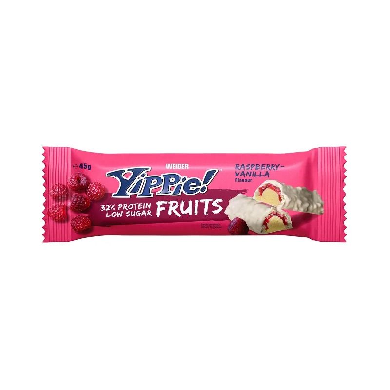 Weider Yippie Fruits barretta proteica gusto lampone e vaniglia 45g-1
