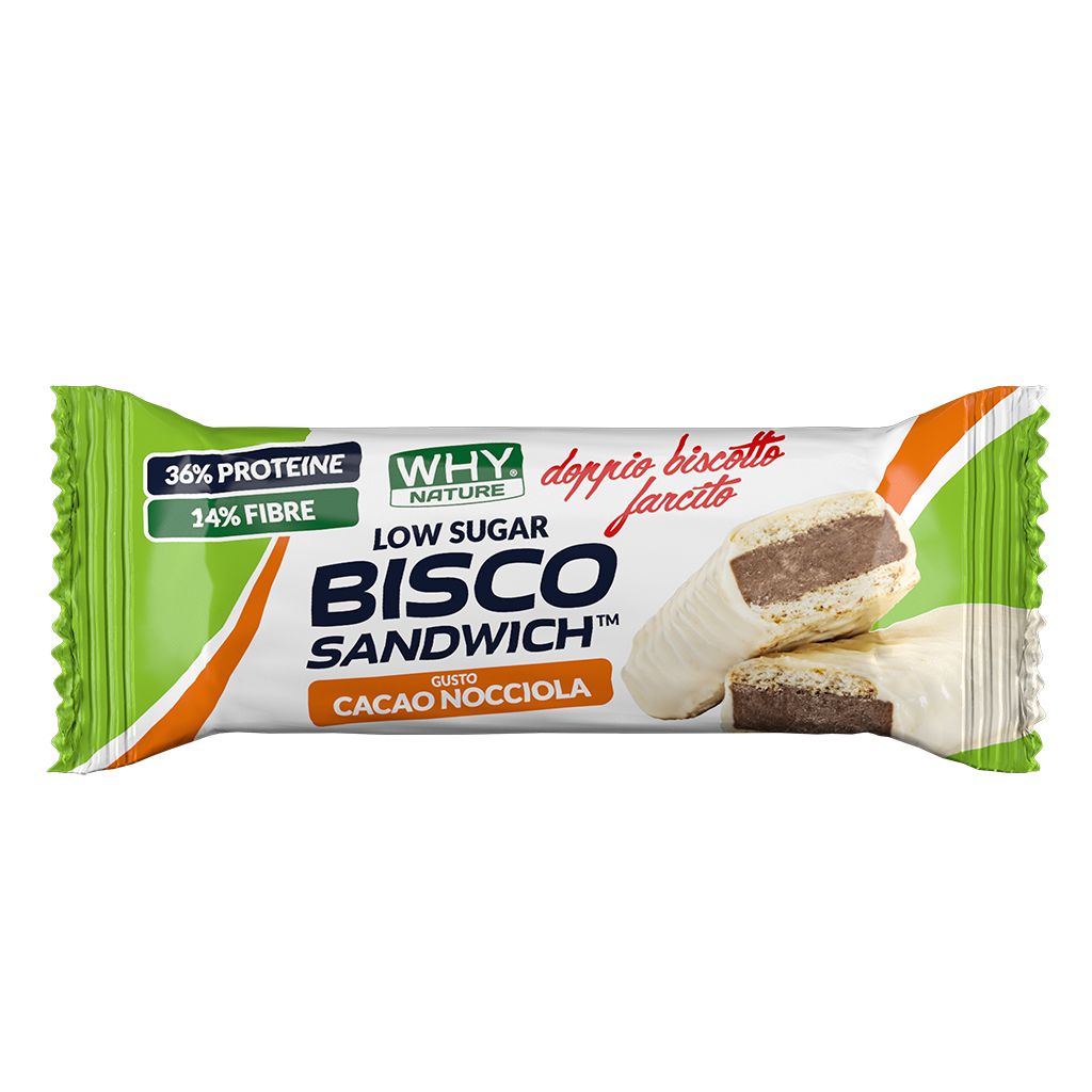 Why Nature Bisco Sandwich biscotto proteico gusto cacao e nocciola 45g-1