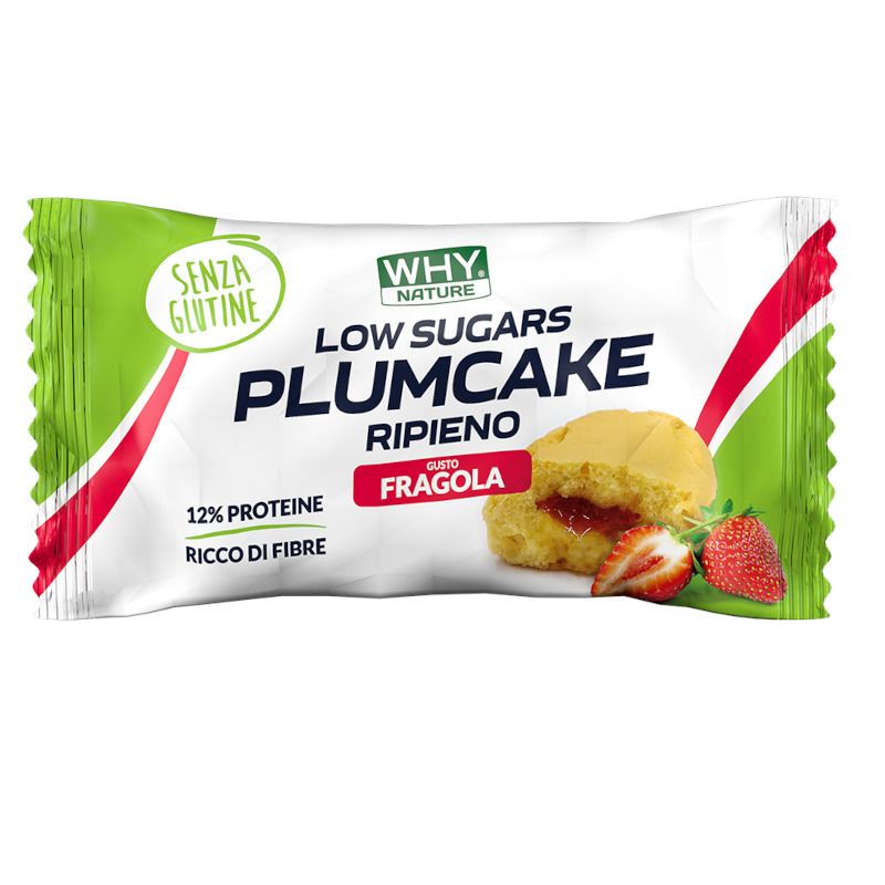Whynature Low Sugar Plumcake Ripieno gusto fragola 50g-1