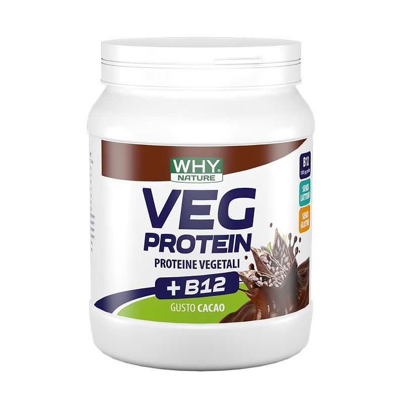 WhyNature Veg Protein integratore alimentare gusto cacao 450g-1