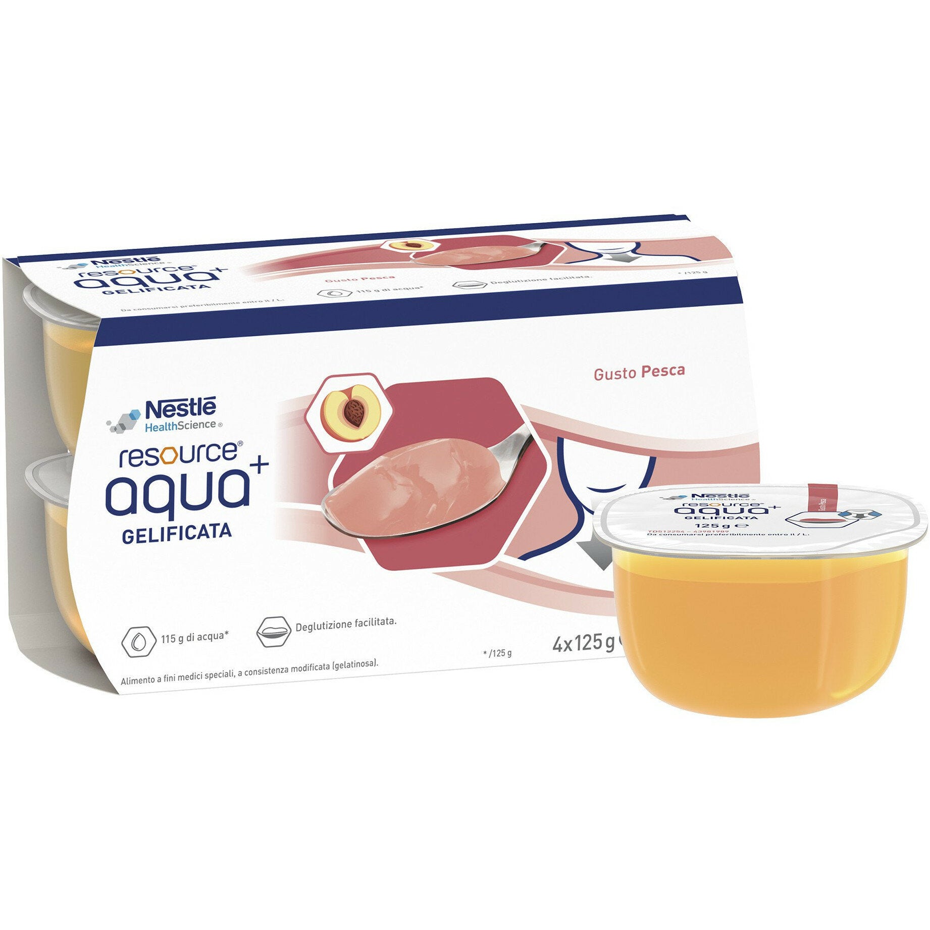 Nestlè Resource Aqua+ Gelificata gusto pesca 500g-2