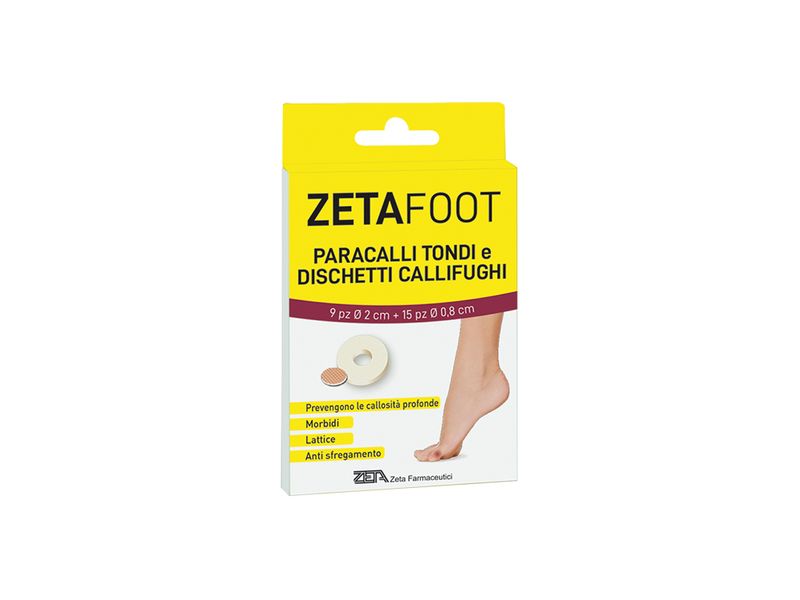 Zeta Foot Paracalli Tondi+ dischetti callifughi 9 pezzi 2cm+ 15 pezzi 0,8cm-1