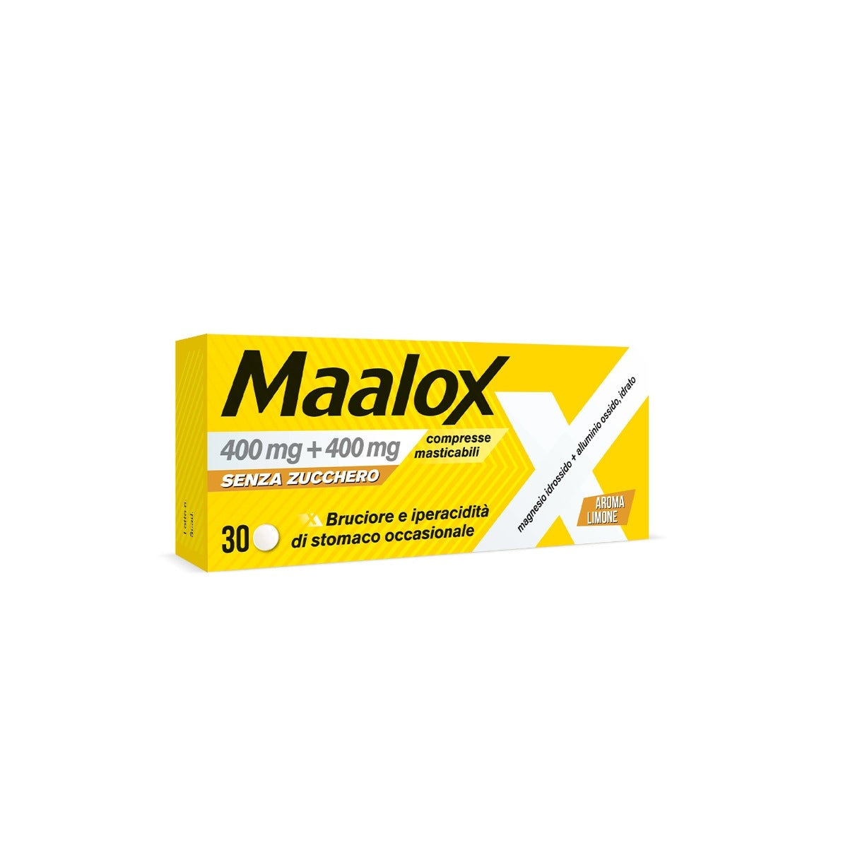 Maalox 400+400 Mg Contro Acidità di Stomaco Occasionale Senza Zucchero 30 cpr