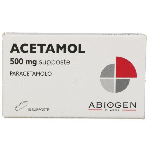 Image of Acetamol Paracetamolo 500mg 10 Supposte