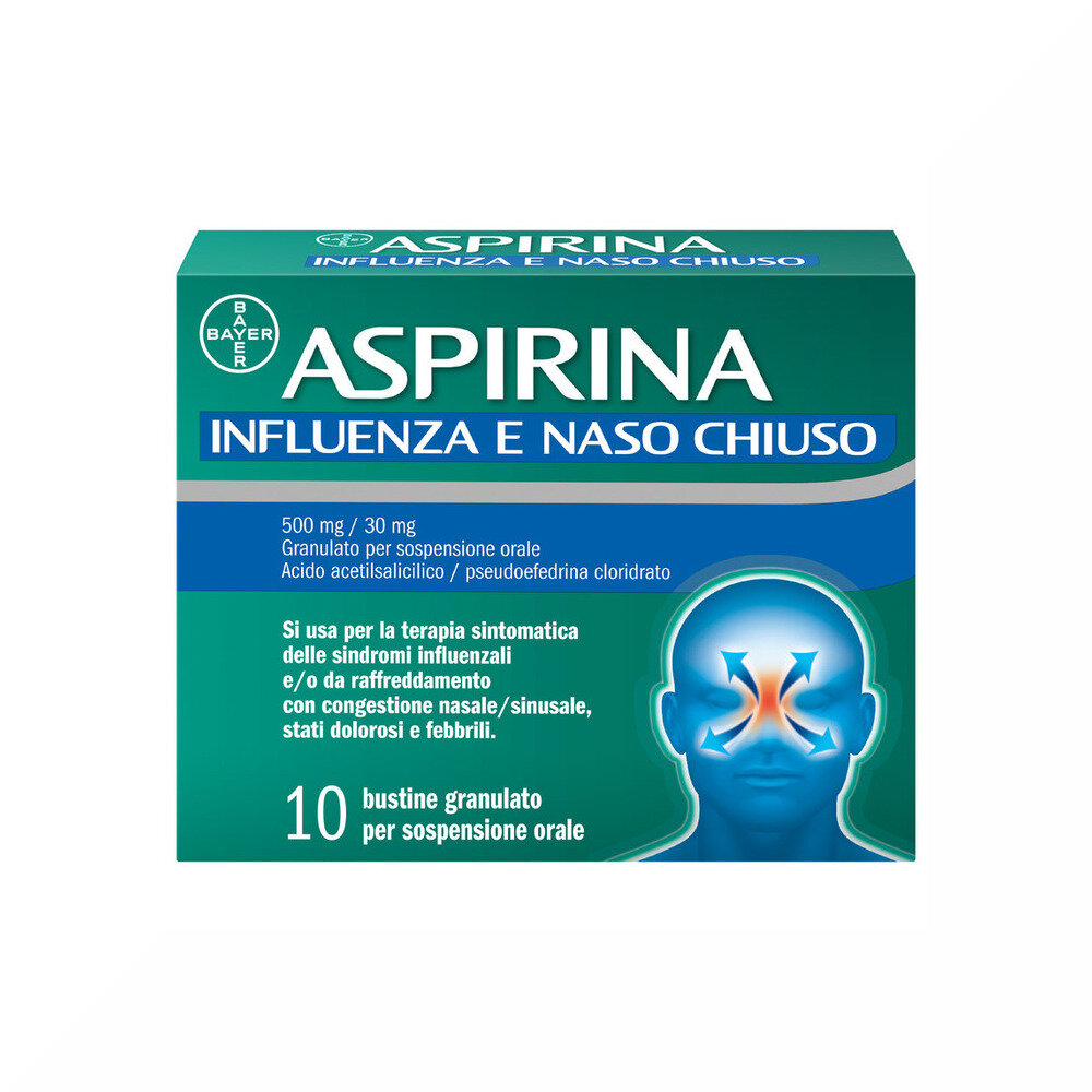 Aspirina Influenza E Naso Chiuso Decongestionante 10 Bustine