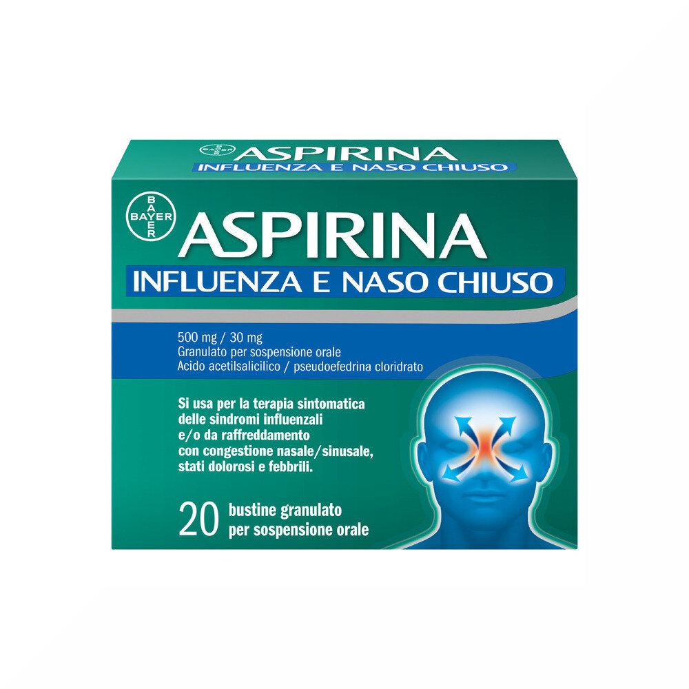 Aspirina Influenza E Naso Chiuso Decongestionante 20 Bustine