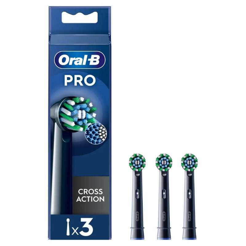 Oral-B Testine Di Ricambio Pro Cross Action Black 3 Pezzi