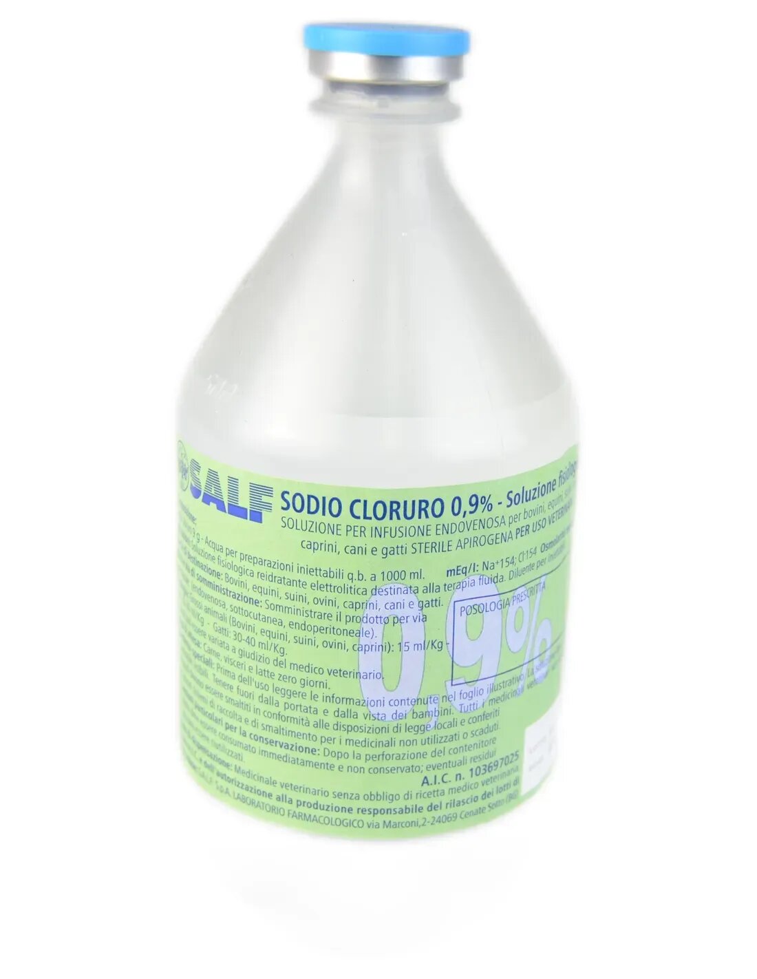 Sodio Cloruro 0,9% Soluzione Fisiologica Per Uso Veterinario 500ml