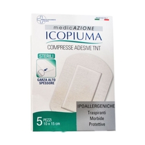 Icopiuma Compresse adesive sterili in TNT 10X15cm 5 pezzi-1