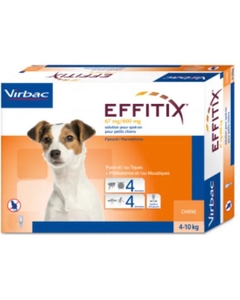 Effitix Spot-On Soluzione 24 Pipette 1,10ml 67mg+600mg Cani Da 4 A 10kg
