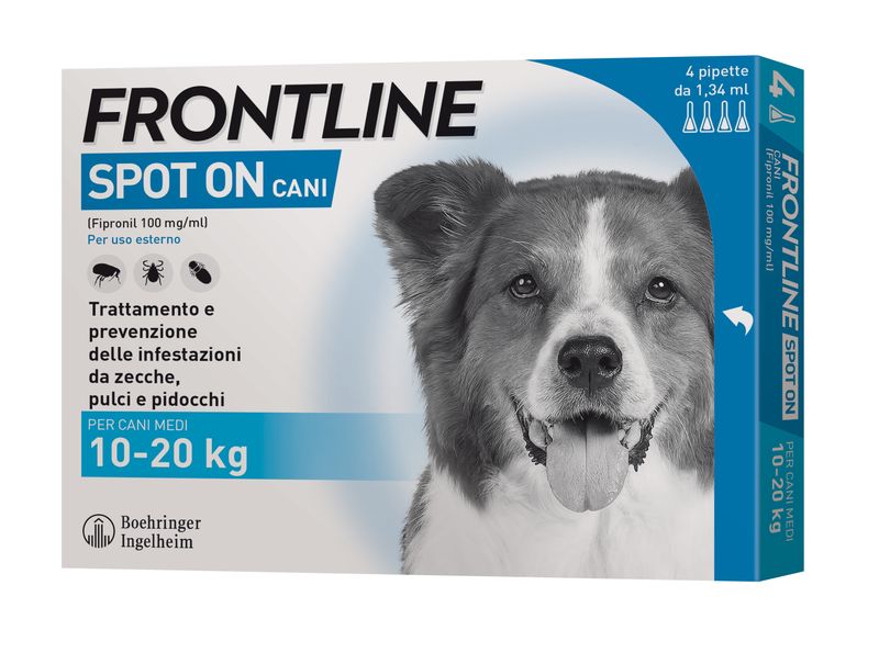 Image of Frontline Spot-On Cani Antiparassitario Per Cani Medi Da 10-20kg 4 Pipette Da 1,34ml