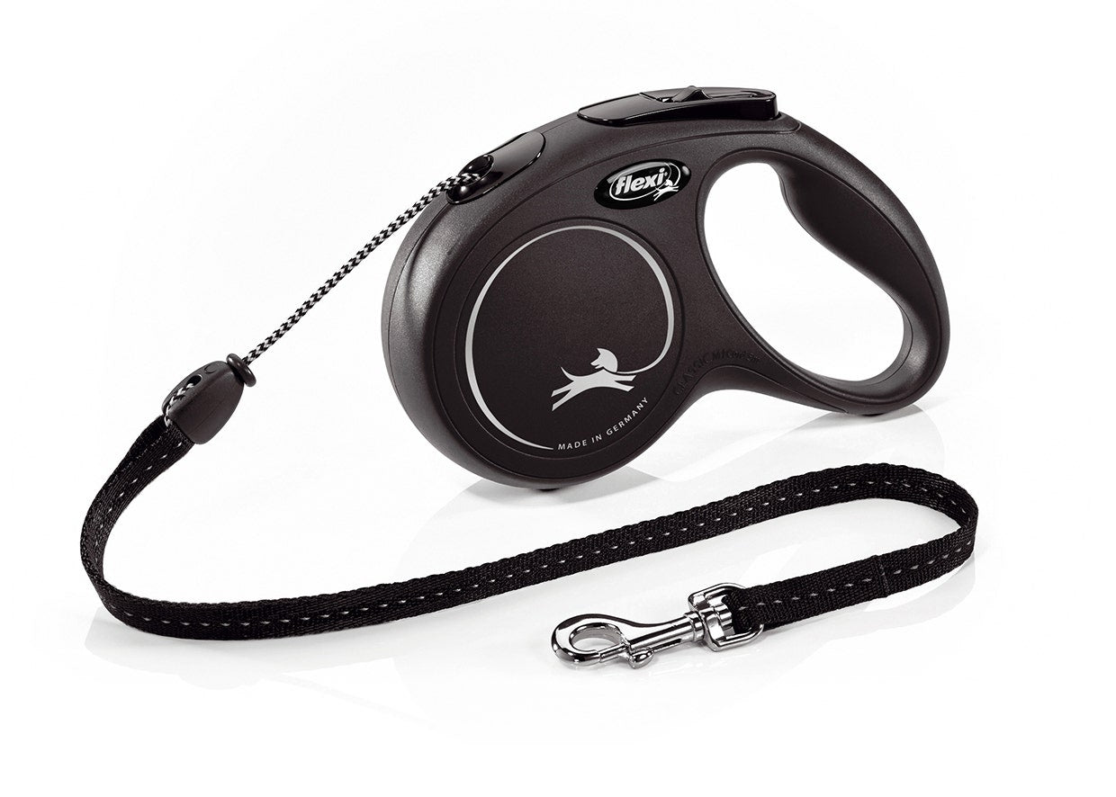 Flexi New Classic In Corda Guinzaglio Per Cani Colore Nero Taglia M 5m-1