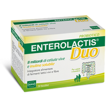 Enterolactis Duo integratore alimentare di fermenti lattici vivi e fibre 20 bustine