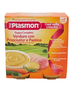 Plasmon Pappa Verdure Pastina e Prosciutto 2 confezioni da 190g-0