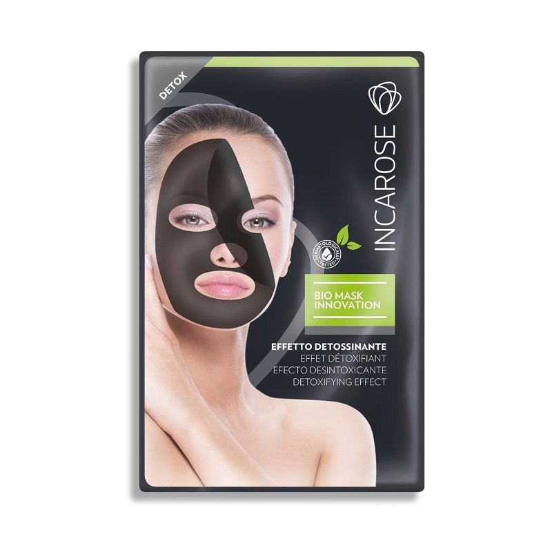 Incarose Bio Mask Detox Black Mask maschera viso detossificante monouso in tessuto