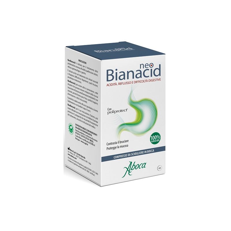 Aboca NeoBianacid integratore per acidità e reflusso 45 compresse