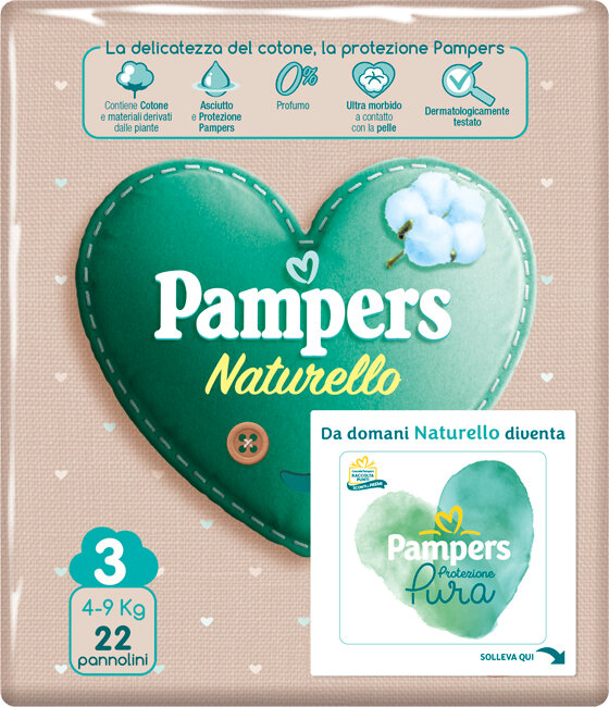 Image of Pampers Naturello Pannolini Taglia Media 22 pezzi