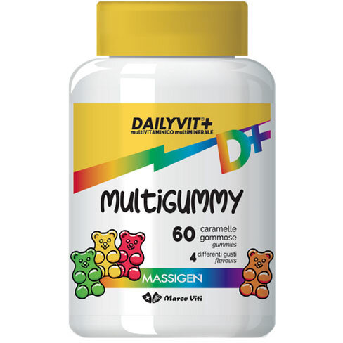 Image of Massigen Dailyvit+ Multigummy integratore multivitaminico per bambini 60 caramelle 4 differenti gust