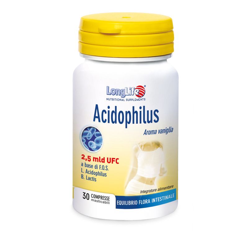 Longlife Acidophilus benessere intestinale 30 compresse masticabili
