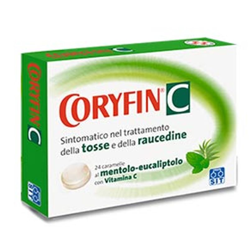 Coryfin C tosse e raucedine 24 caramelle mentolo gusto mentolo eucalipto