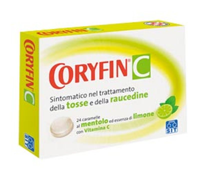 Coryfin C tosse e raucedine 24 caramelle gusto mentolo limone
