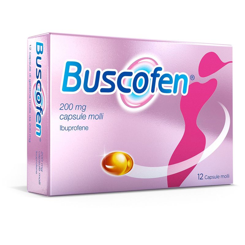 Buscofen 200 mg Con Ibuprofene Analgesico Contro Dolori Da Ciclo 12 Capsule Molli
