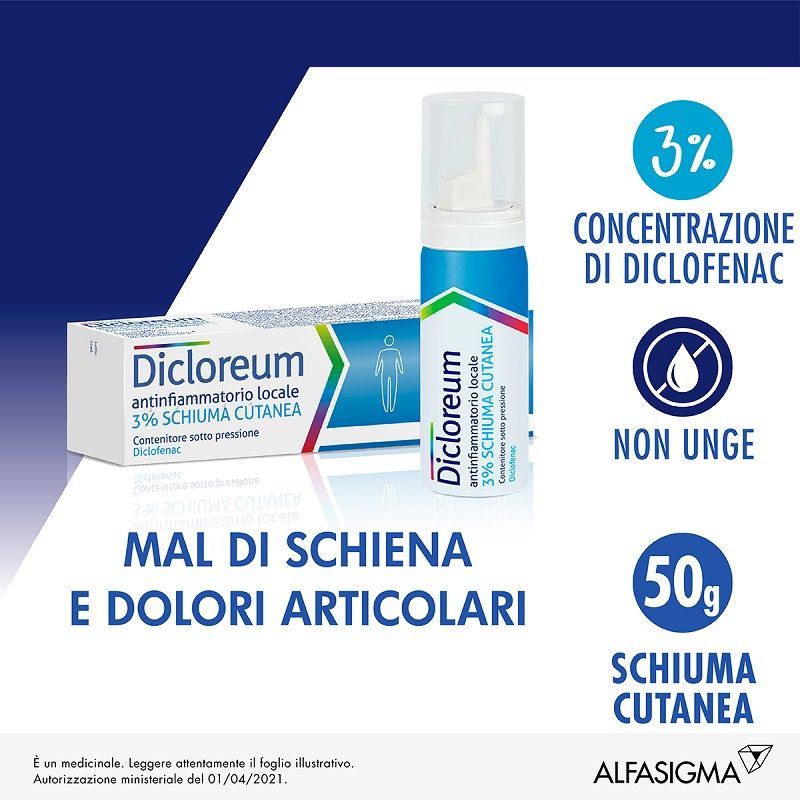 Dicloreum Schiuma Cutanea 3% 50 grammi