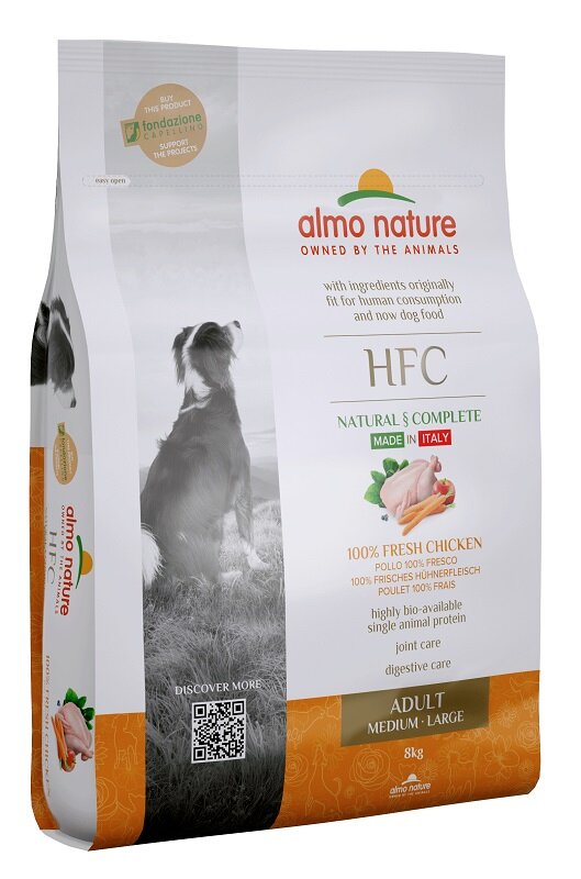 Image of Almo Nature HFC Adult Crocchette Pollo Cani Adulti Taglia Media E Grande Sacco 8kg