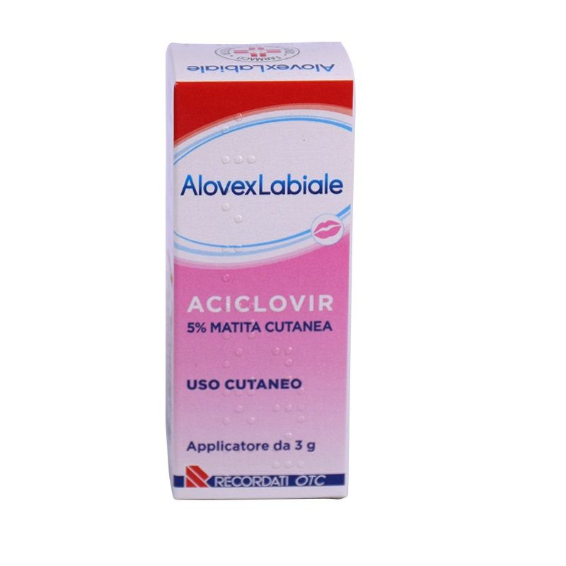 AlovexLabiale 5% matita cutanea herpes labiale 3g