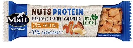 Matt Nuts Protein Barretta Arachidi/Caramello/Mandorle 39g