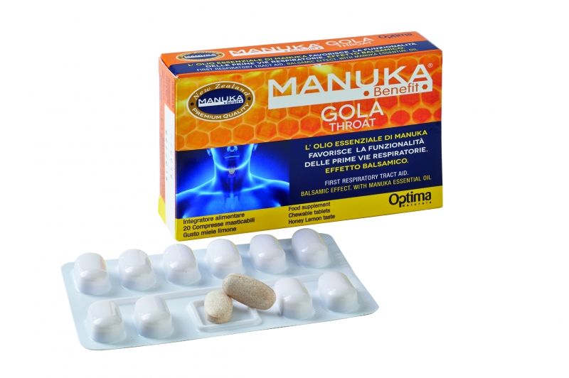 Optima Manuka Benefit Gola Voce 20 compresse masticabili