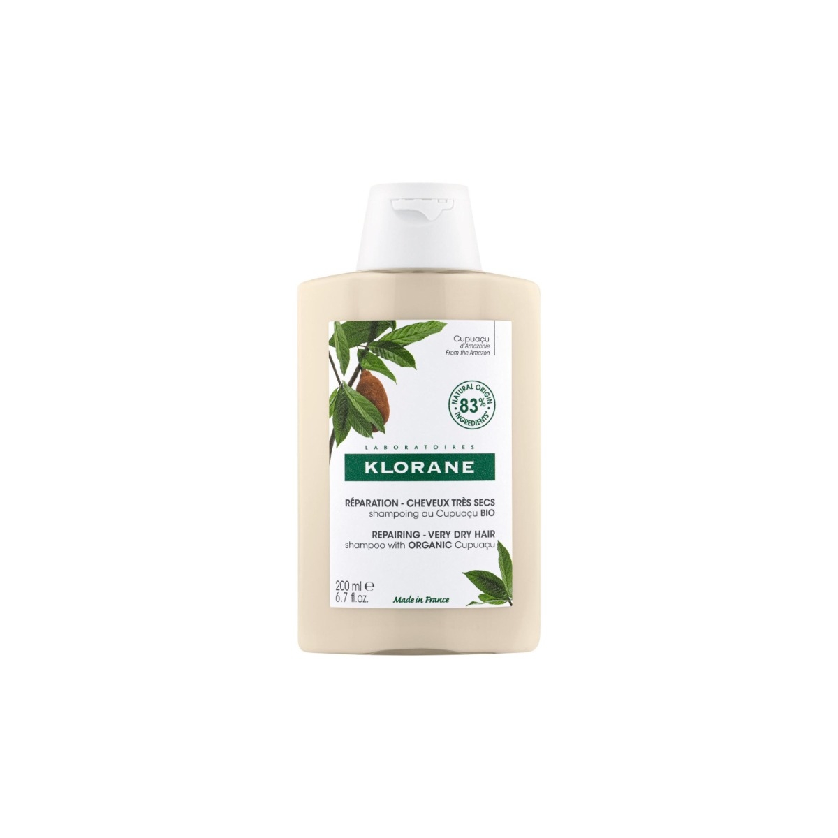 Image of Klorane shampoo al burro di Cupuaçu per capelli molto secchi o rovinati 200ml