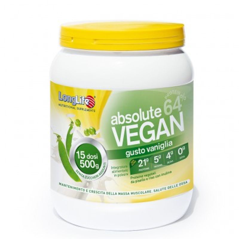 Longlife Absolute Vegan integratore proteine vegetali 500g-1