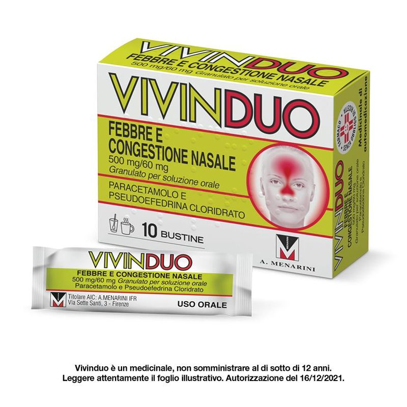 Image of Vivinduo Febbre e Congestione Nasale 10 Bustine