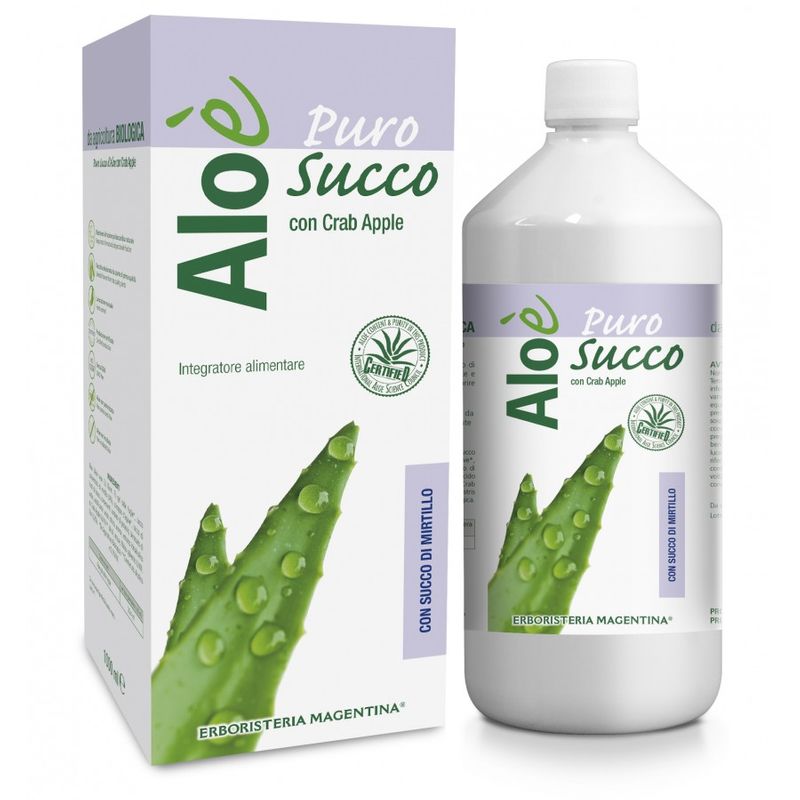 Image of Erboristeria Magentina Aloe Puro Succo con succo di mirtillo 1L