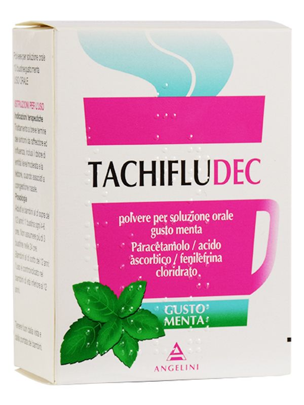Tachifludec Raffreddore ed Influenza 10 Bustine gusto Menta