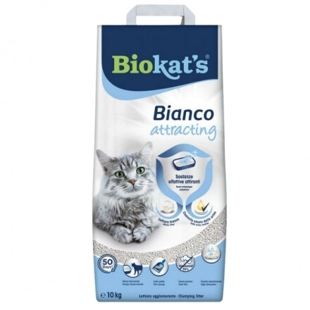 Image of Biokat's Bianco Attracting lettiera in argilla naturale per gatti 10kg